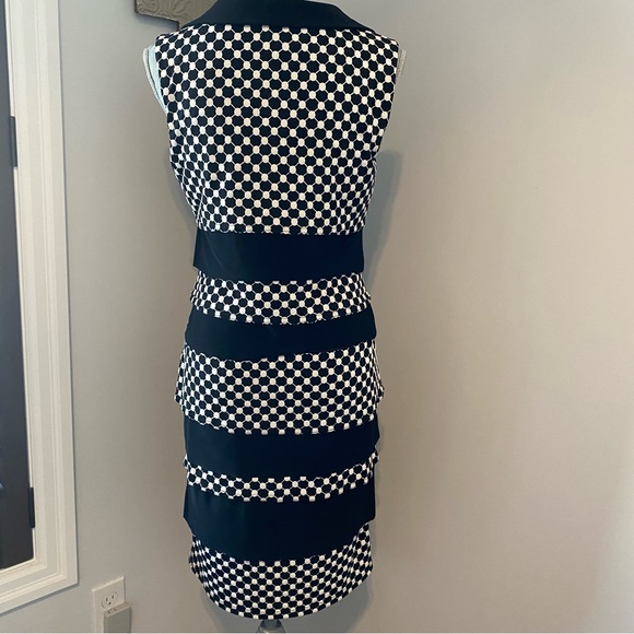 Joseph Ribkoff sleeveless black and white tiered dress - Picture 5 of 6
